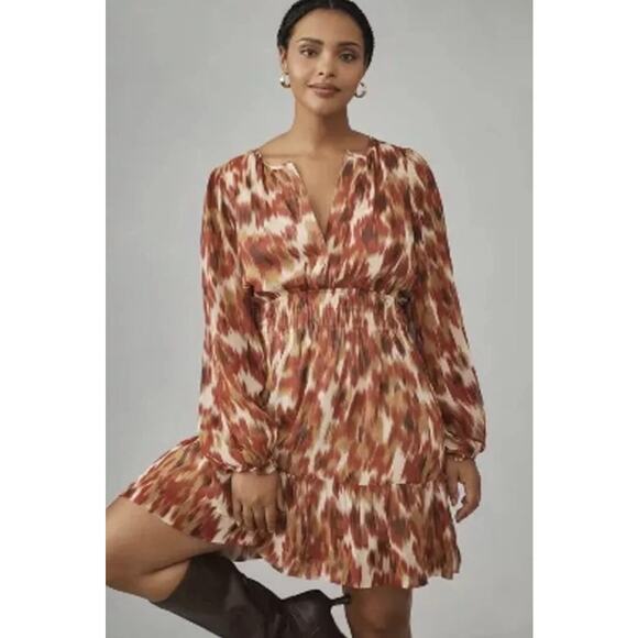 Anthropologie Somerset Long Sleeve Mini Dress Size Large PETITE P2P 22’ - Picture 2 of 3